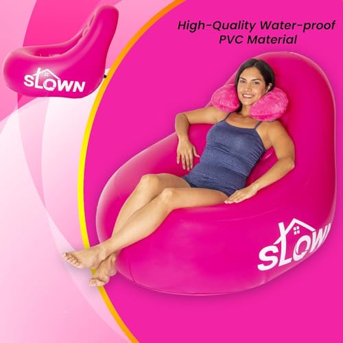SLOWN BBL Chair - Inflatable BBL Mattress with Hole After Surgery for Butt Sleeping, Brazilian Butt Lift Recovery, BBL Chair Hole with Built - in Electric Air Pump, Neck Pillow and Urination Device - THE BEAUTY ANATOMY