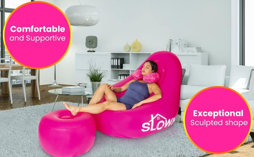 SLOWN BBL Chair - Inflatable BBL Mattress with Hole After Surgery for Butt Sleeping, Brazilian Butt Lift Recovery, BBL Chair Hole with Built - in Electric Air Pump, Neck Pillow and Urination Device - THE BEAUTY ANATOMY