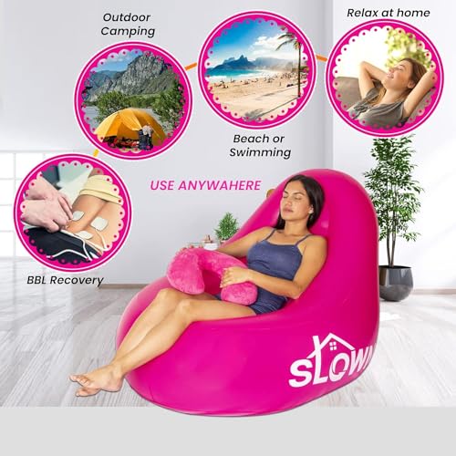 SLOWN BBL Chair - Inflatable BBL Mattress with Hole After Surgery for Butt Sleeping, Brazilian Butt Lift Recovery, BBL Chair Hole with Built - in Electric Air Pump, Neck Pillow and Urination Device - THE BEAUTY ANATOMY