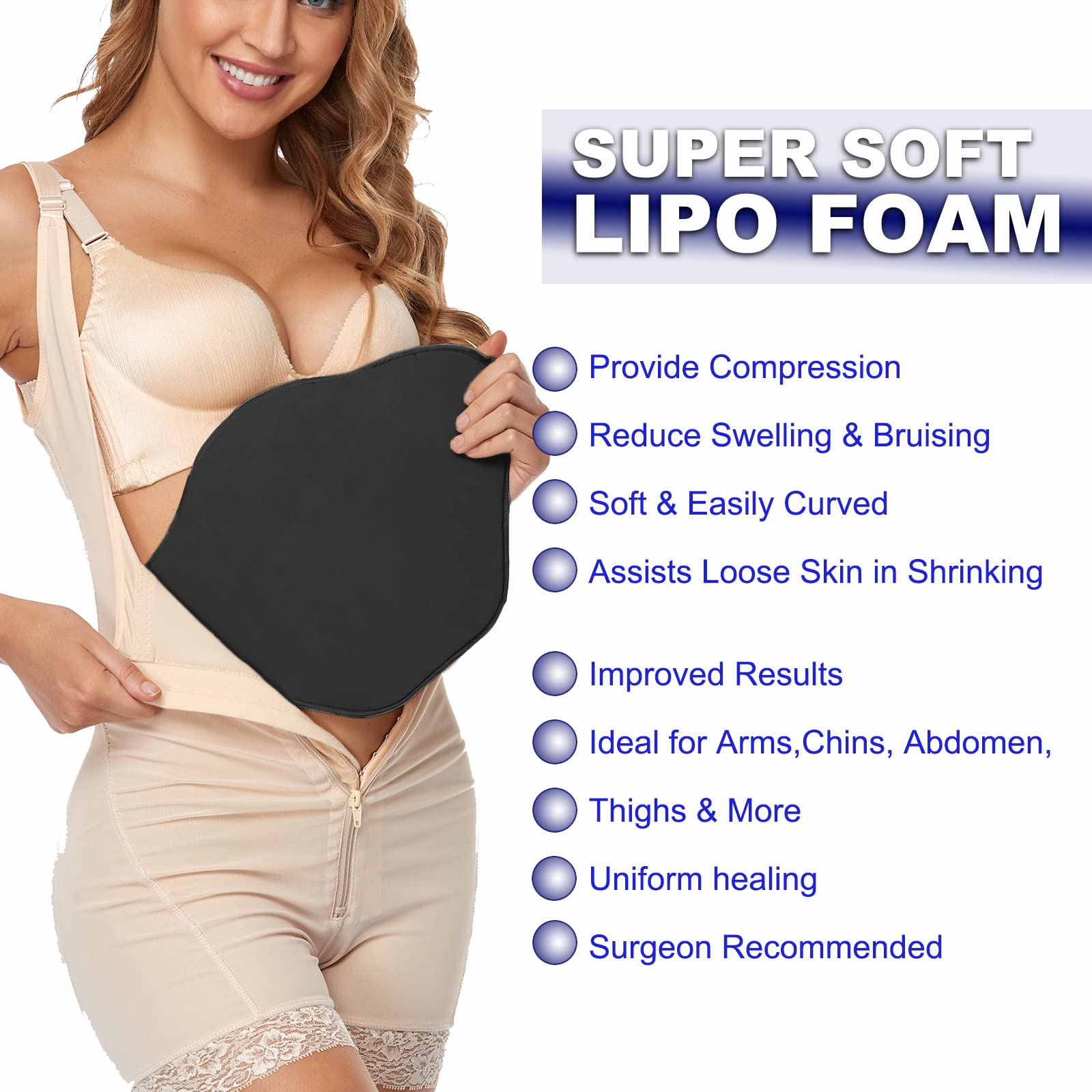 3 Pack Lipo Foam Ab Board Post Surgery Liposuction Abdominal Compression Board BBL Lumbar Molder Backboard for Liposuction - THE BEAUTY ANATOMY