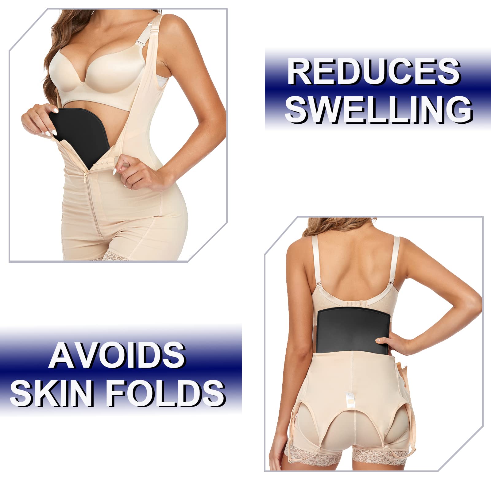 3 Pack Lipo Foam Ab Board Post Surgery Liposuction Abdominal Compression Board BBL Lumbar Molder Backboard for Liposuction - THE BEAUTY ANATOMY