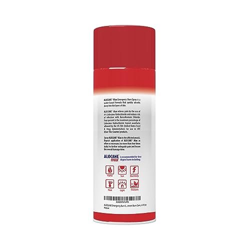 ALOCANE Emergency Burn Spray, 4% Lidocaine Max Strength Fast Pain Itch Relief for Minor Burns, Sunburn, Kitchen First Aid Treatment Burn Care, 4 Fl Oz - THE BEAUTY ANATOMY