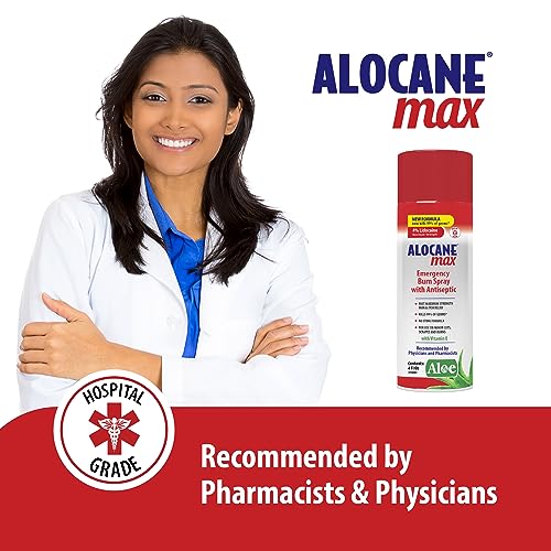 ALOCANE Emergency Burn Spray, 4% Lidocaine Max Strength Fast Pain Itch Relief for Minor Burns, Sunburn, Kitchen First Aid Treatment Burn Care, 4 Fl Oz - THE BEAUTY ANATOMY
