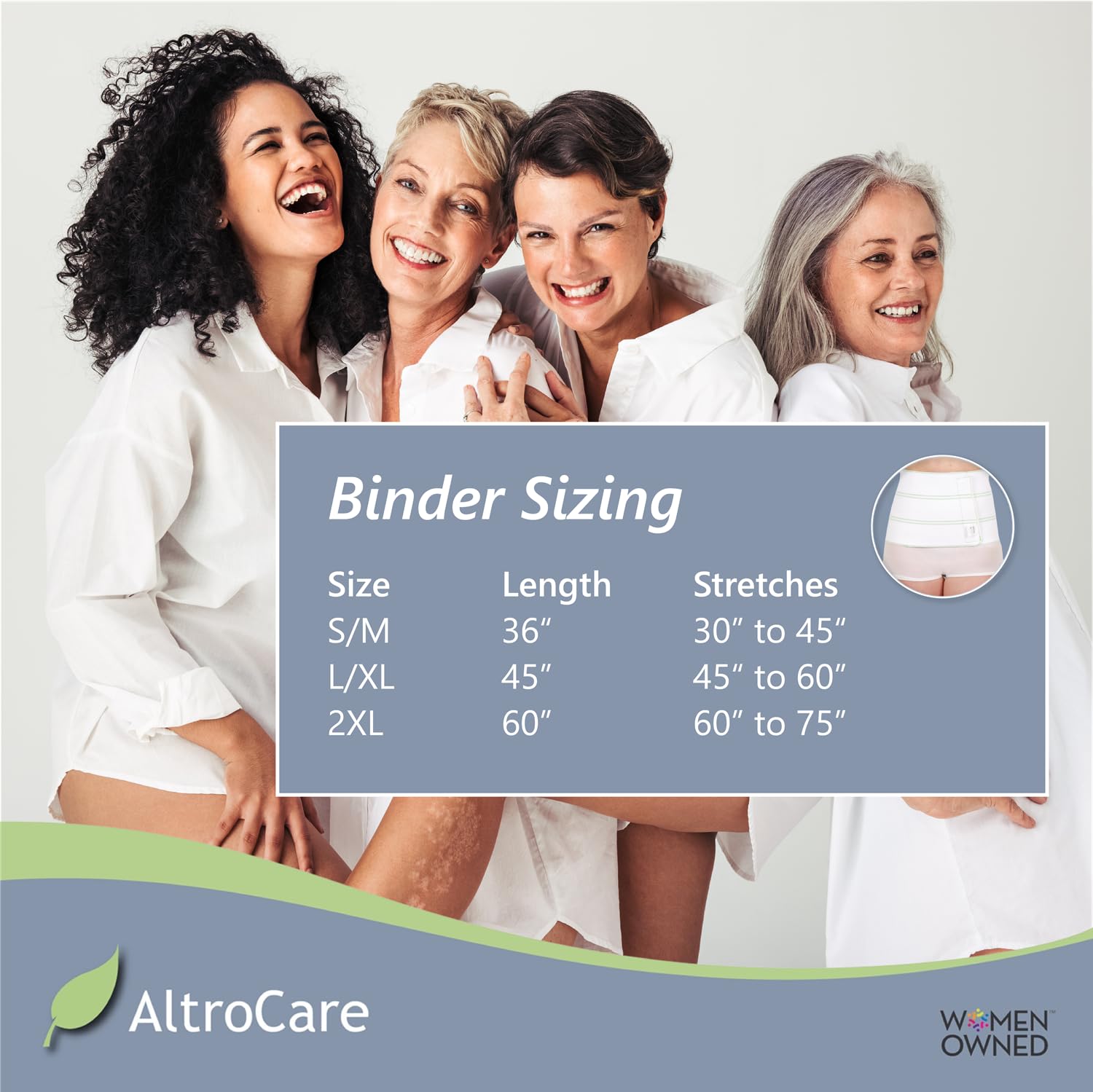 AltroCare Postpartum & Post Surgery Abdominal Binder. Support Recovery after C - Section, Natural Birth, Hysterectomy, Hernia. 3 Panel design, Size S/M (30" to 45"). - THE BEAUTY ANATOMY