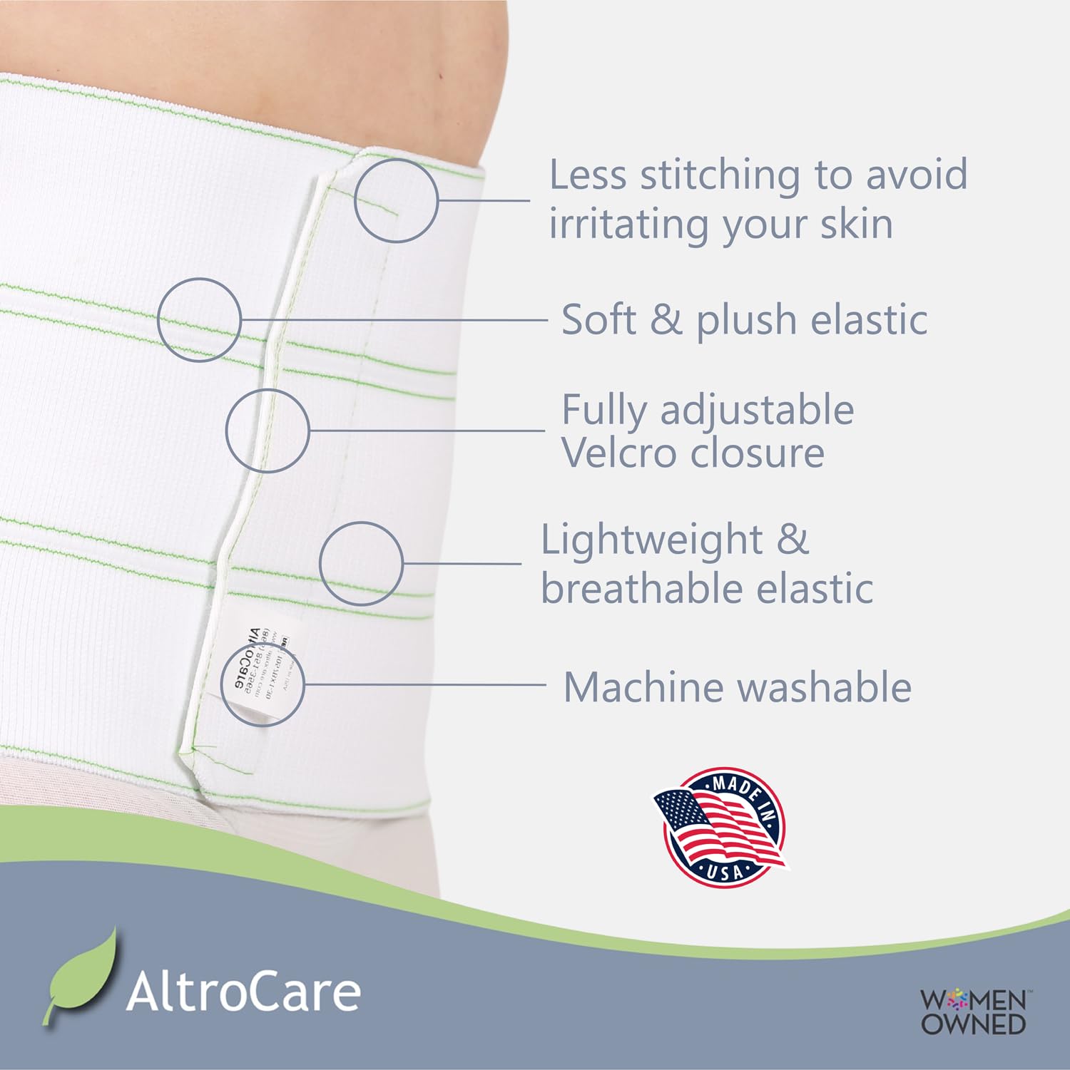 AltroCare Postpartum & Post Surgery Abdominal Binder. Support Recovery after C - Section, Natural Birth, Hysterectomy, Hernia. 3 Panel design, Size S/M (30" to 45"). - THE BEAUTY ANATOMY