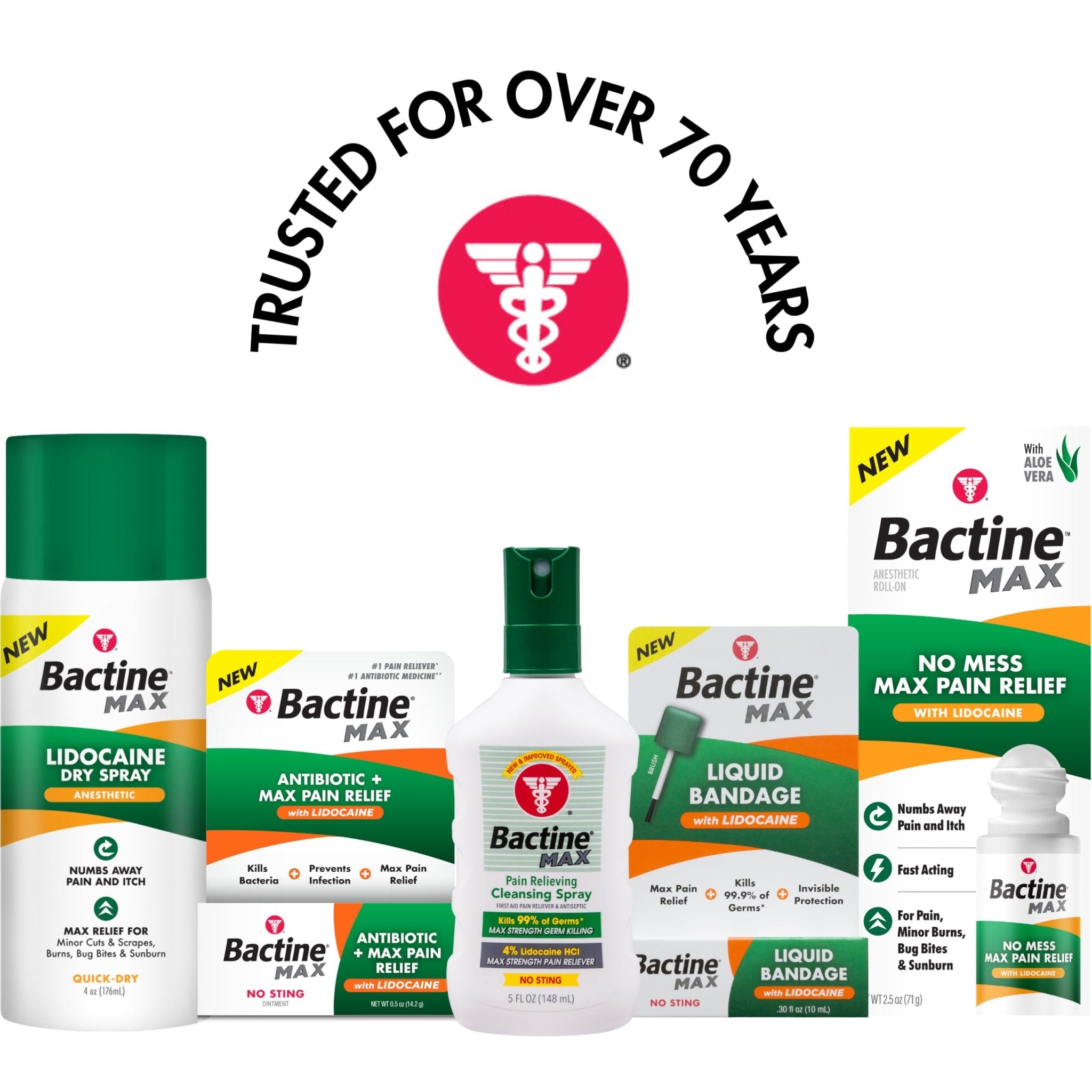 Bactine MAX First Aid Spray - Pain Relief Cleansing Spray with 4% Lidocaine - Numbing Lidocaine Spray Kills 99.9% of Germs - Pain + Itch Relief for Minor Cuts, Burns & Bug Bites - 5oz, 2 Pack - THE BEAUTY ANATOMY