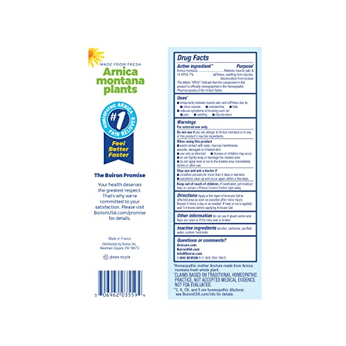 Boiron Arnicare Gel for Soothing Relief of Joint Pain, Muscle Pain, Muscle Soreness, and Swelling from Bruises or Injury - Non - greasy and Fragrance - Free - 2.6 oz - THE BEAUTY ANATOMY