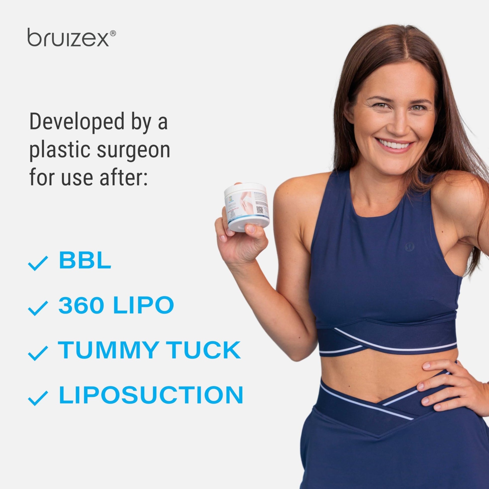 Bruizex Fibrosis Treatment Cream for Liposuction & BBL Post Surgery Recovery For BBL, Tummy Tuck, Works with MLD Body Massager Tools, Faja, Lipofoam, Essential Oils Infused, 4 Oz - THE BEAUTY ANATOMY