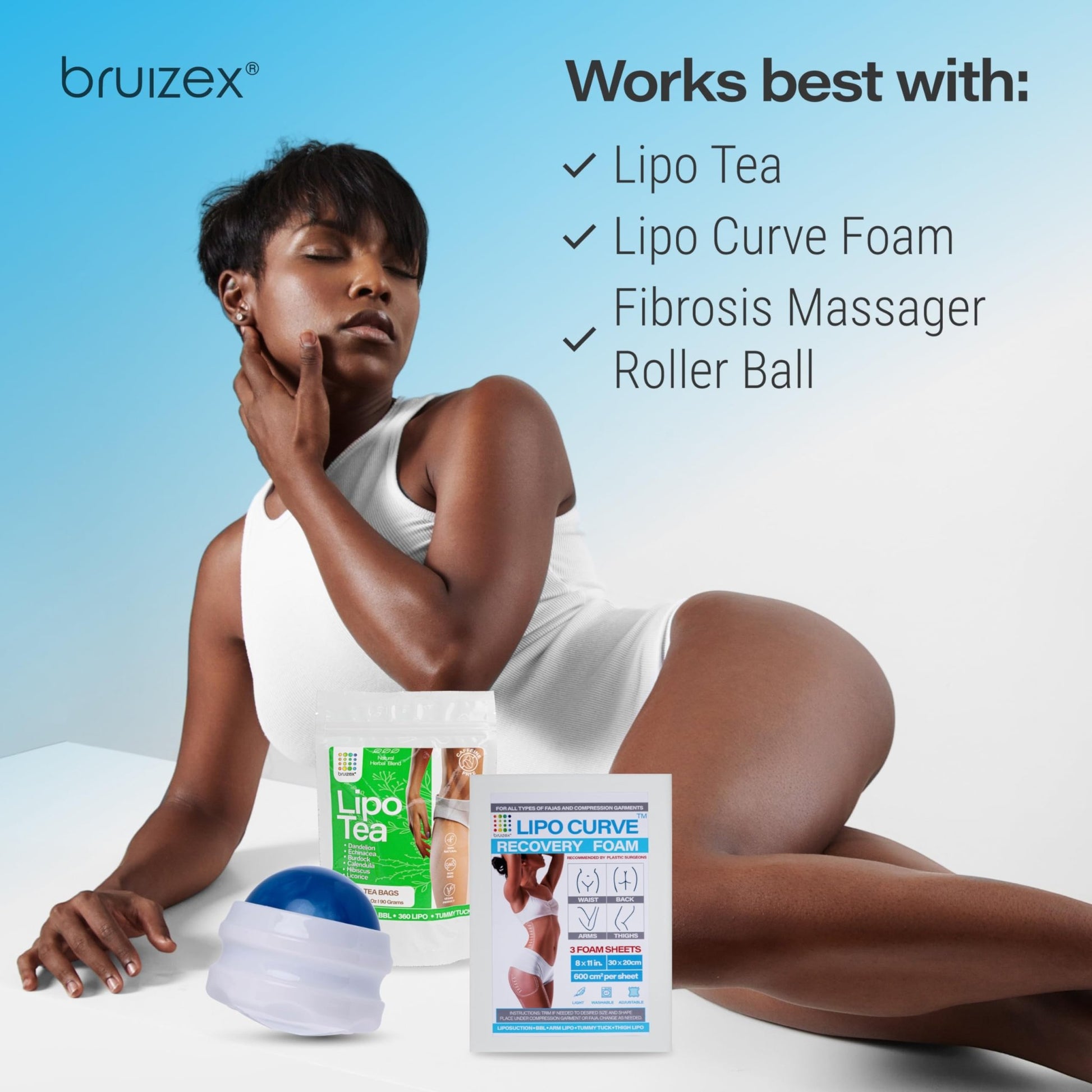Bruizex Fibrosis Treatment Cream for Liposuction & BBL Post Surgery Recovery For BBL, Tummy Tuck, Works with MLD Body Massager Tools, Faja, Lipofoam, Essential Oils Infused, 4 Oz - THE BEAUTY ANATOMY