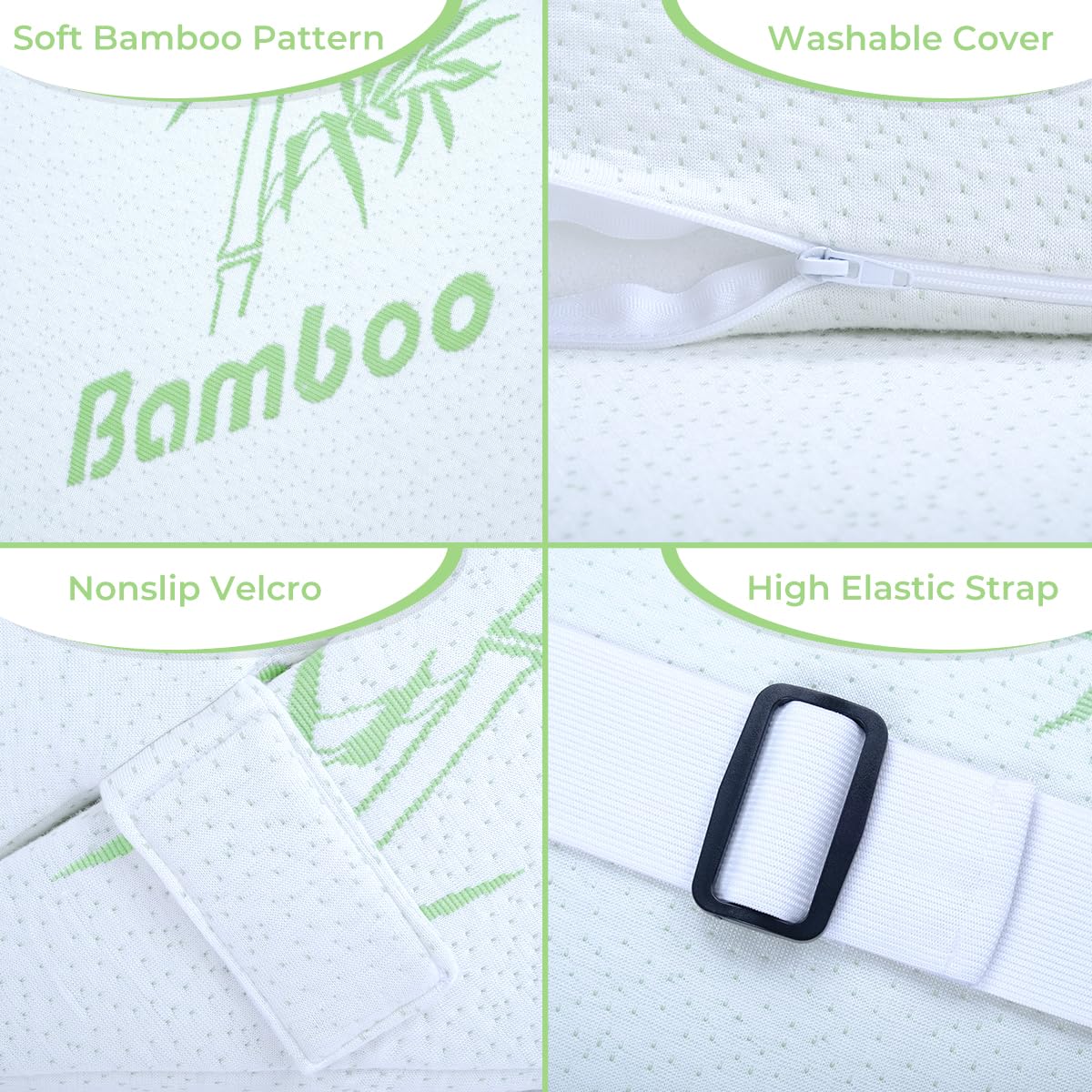 COOLBEBE 7pcs Bed Wedge Pillow Set, Premium Foam Orthopaedic Wedge Pillow for Back Neck Leg Pain Relief - Adjustable & Comfortable - Great for Sleeping, Reading, Rest Elevation - THE BEAUTY ANATOMY