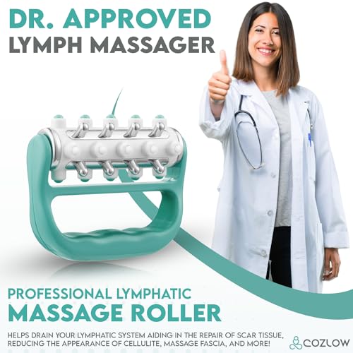 COZLOW MyoRelease Lymphatic Drainage Massager (Green), Ultimate Fascia Release & Scar Tissue Massage Tool, Personal Handheld Massage Roller for Shoulder, Neck, Thigh, Leg & Back - THE BEAUTY ANATOMY
