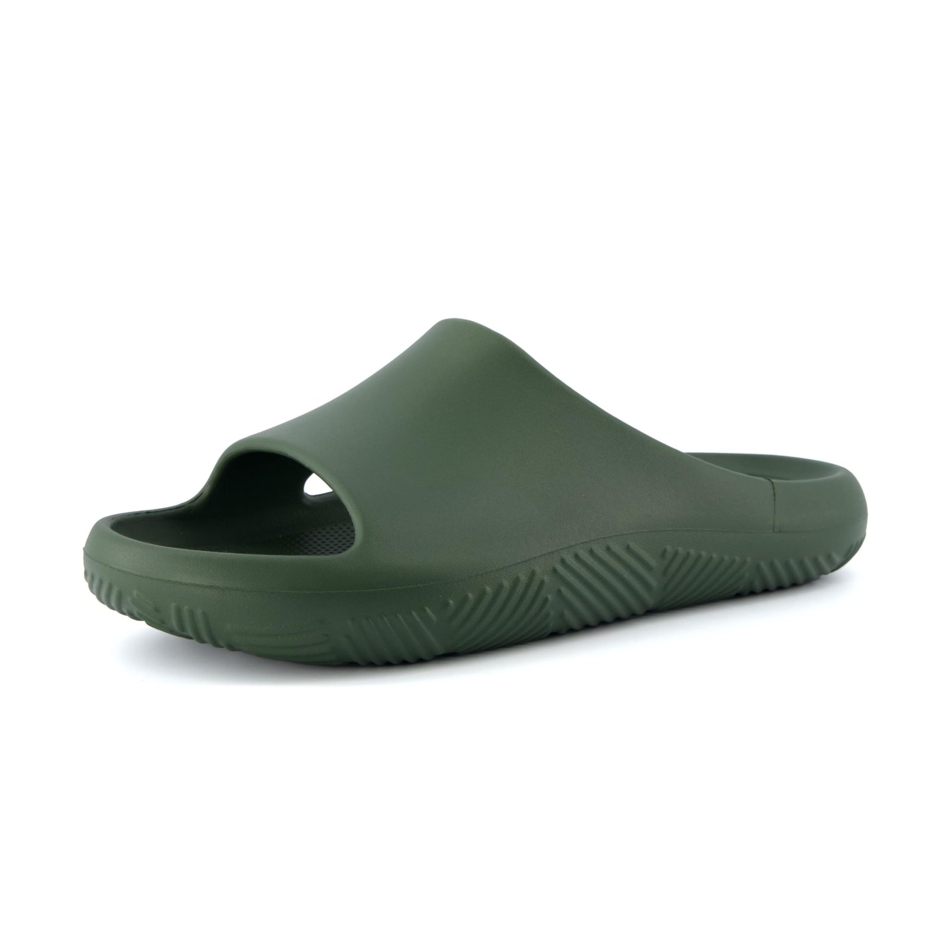 CUSHIONAIRE Men's Galaxy pool slides with +Comfort, Olive 8 - THE BEAUTY ANATOMY