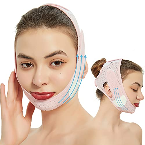 Double Chin Reducer Double Chin Eliminator V Line Lifting Mask Chin Strap for Double Chin for Women Double Chin Strap Face Slimming V Shaped Belt Reusable Facial Slimmer Shaper For Women and Men - THE BEAUTY ANATOMY