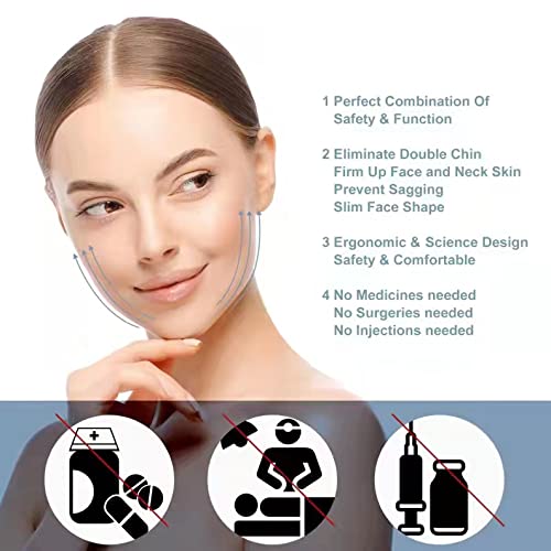 Double Chin Reducer Double Chin Eliminator V Line Lifting Mask Chin Strap for Double Chin for Women Double Chin Strap Face Slimming V Shaped Belt Reusable Facial Slimmer Shaper For Women and Men - THE BEAUTY ANATOMY