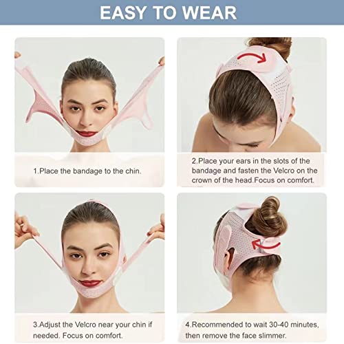 Double Chin Reducer Double Chin Eliminator V Line Lifting Mask Chin Strap for Double Chin for Women Double Chin Strap Face Slimming V Shaped Belt Reusable Facial Slimmer Shaper For Women and Men - THE BEAUTY ANATOMY