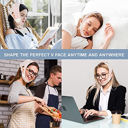 Double Chin Reducer Double Chin Eliminator V Line Lifting Mask Chin Strap for Double Chin for Women Double Chin Strap Face Slimming V Shaped Belt Reusable Facial Slimmer Shaper For Women and Men - THE BEAUTY ANATOMY
