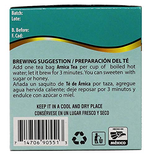 Herbacil Arnica Tea, Caffeine - Free, 3 - Pack, 0.88 Oz, 25 Tea Bags per Box (75 Tea Bags) - THE BEAUTY ANATOMY