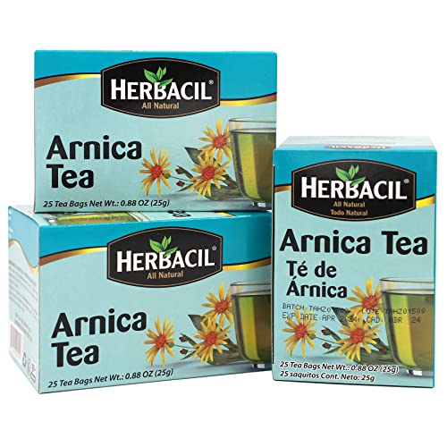 Herbacil Arnica Tea, Caffeine - Free, 3 - Pack, 0.88 Oz, 25 Tea Bags per Box (75 Tea Bags) - THE BEAUTY ANATOMY