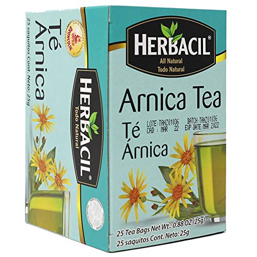 Herbacil Arnica Tea, Caffeine - Free, 3 - Pack, 0.88 Oz, 25 Tea Bags per Box (75 Tea Bags) - THE BEAUTY ANATOMY