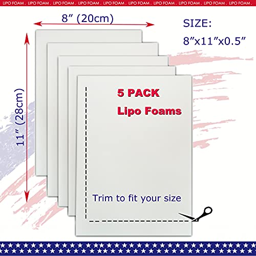KUSMOO 5 Pack Lipo Foam Pads for Post Surgery Ab Board Liposuction Surgery Flattening Abdominal Compression Garments Lipo Foam Sheets 8" x 11" - THE BEAUTY ANATOMY