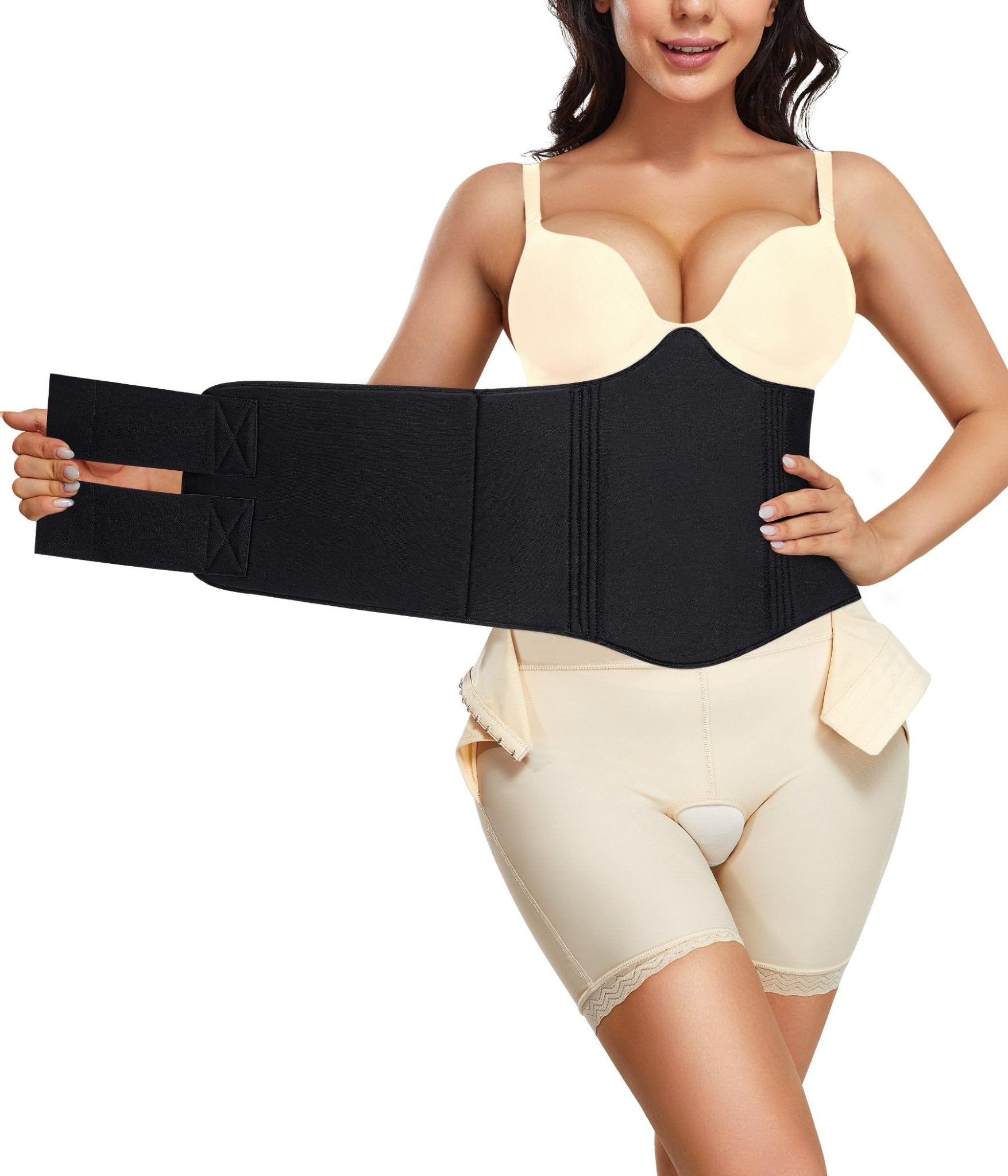 YERKOAD 360 Lipo Foam Ab Board Post Surgery Liposuction Abdominal Compression Boards Belly Wrap Lipo Recovery Waist Cincher(Black, One size) - THE BEAUTY ANATOMY