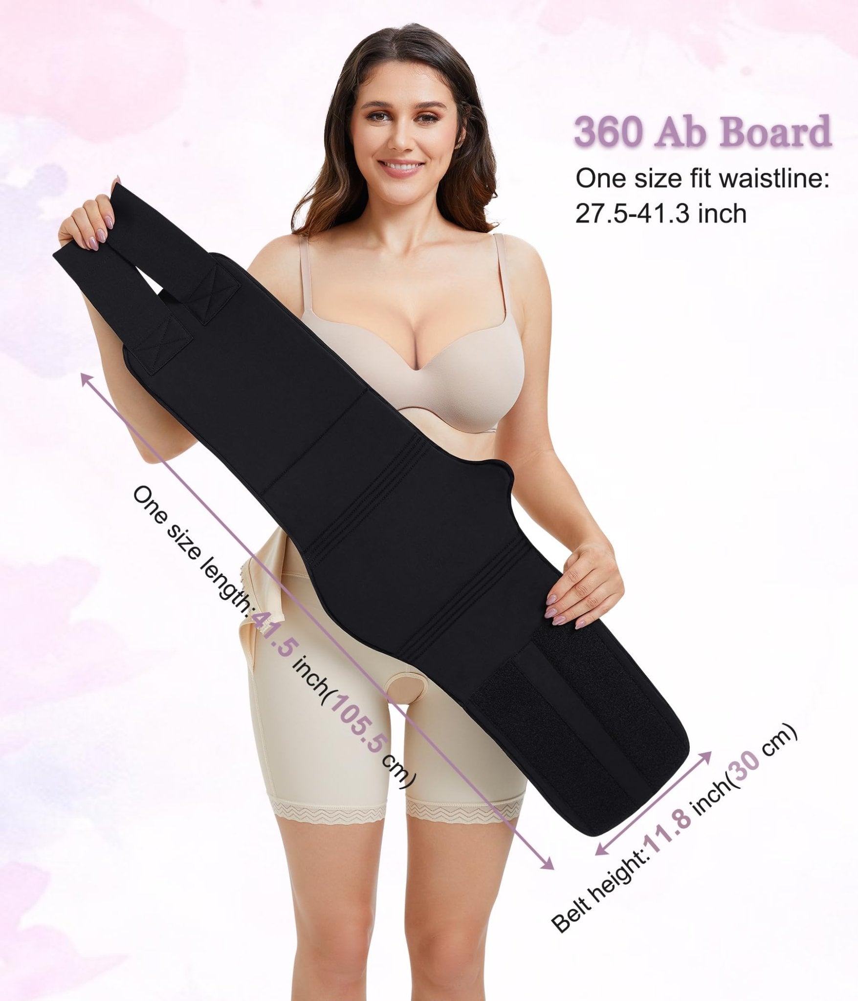 YERKOAD 360 Lipo Foam Ab Board Post Surgery Liposuction Abdominal Compression Boards Belly Wrap Lipo Recovery Waist Cincher(Black, One size) - THE BEAUTY ANATOMY